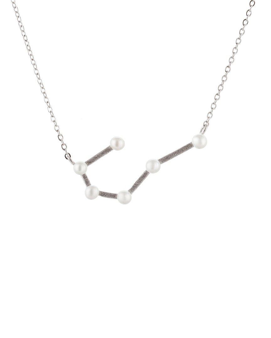 Splendid Pearls Silver 2-3mm Pearl Zodiac Pendant Necklace