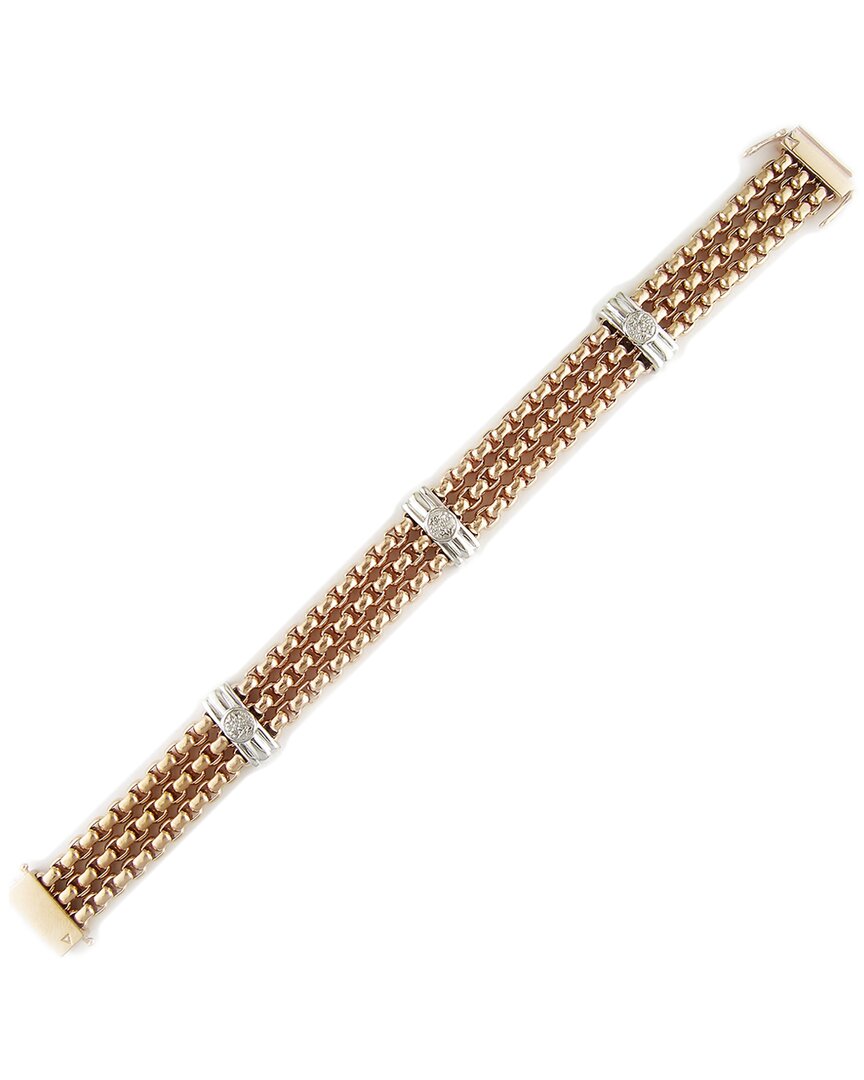 Diamond Select Cuts Silver & Stainless Steel 0.05 Ct. Tw. Diamond Bracelet