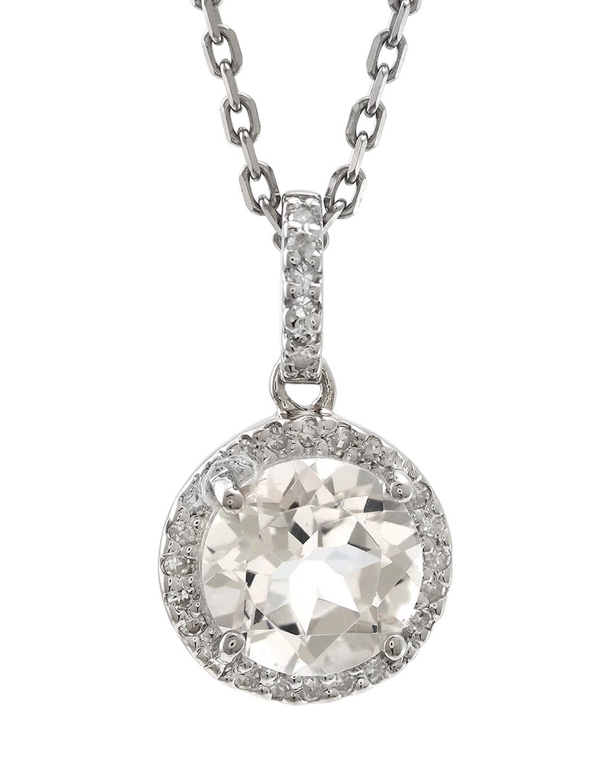 Gemstones Silver 1.69 Ct. Tw. Diamond & White Topaz Necklace