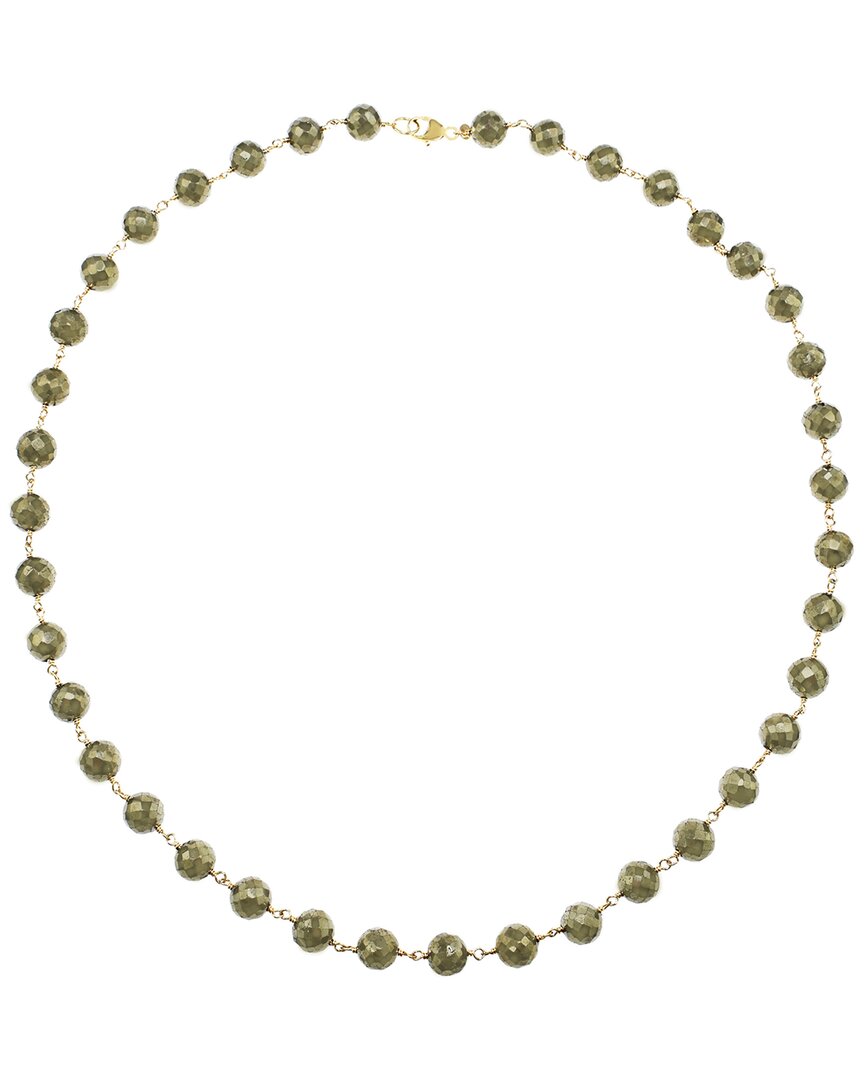 Jewelmak 14k Pyrite Necklace In Green