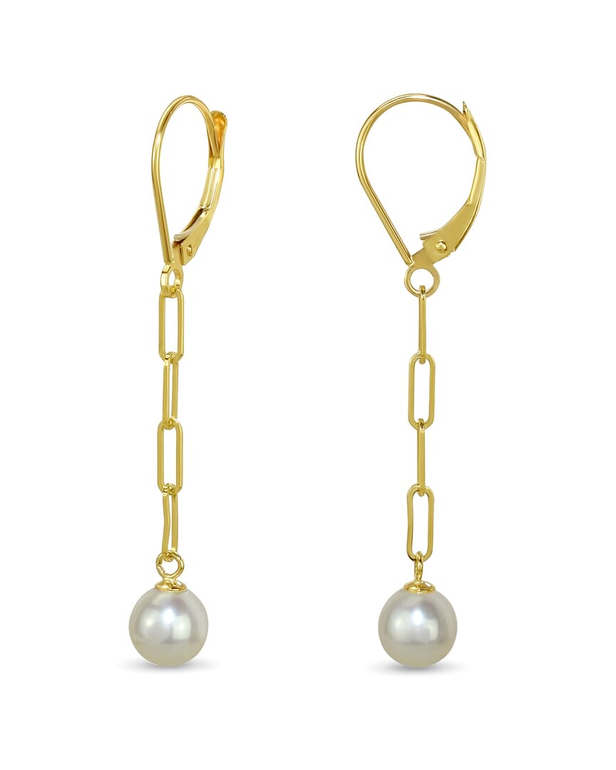 Jewelmak 14k Pearl Earrings In Gold