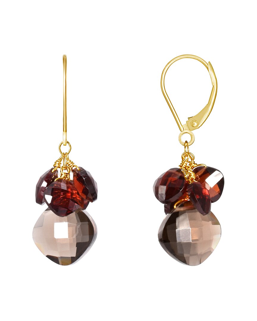 Jewelmak 14k 17.76 Ct. Tw. Gemstone Earrings In Red