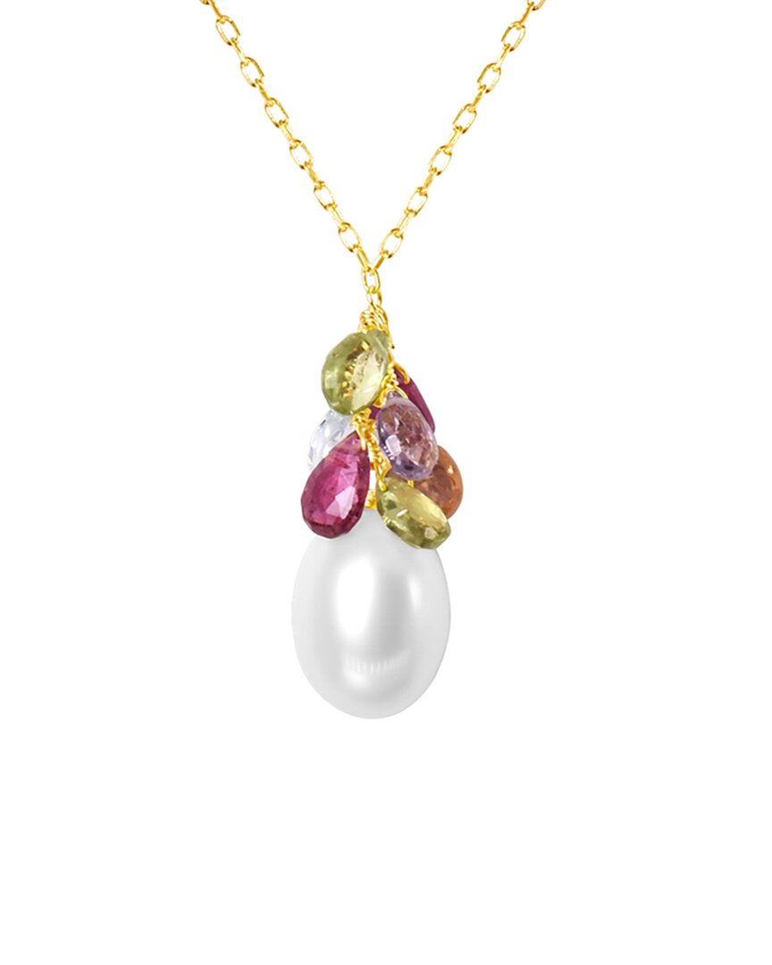 Jewelmak 14k Gemstone & Pearl Necklace In Multi