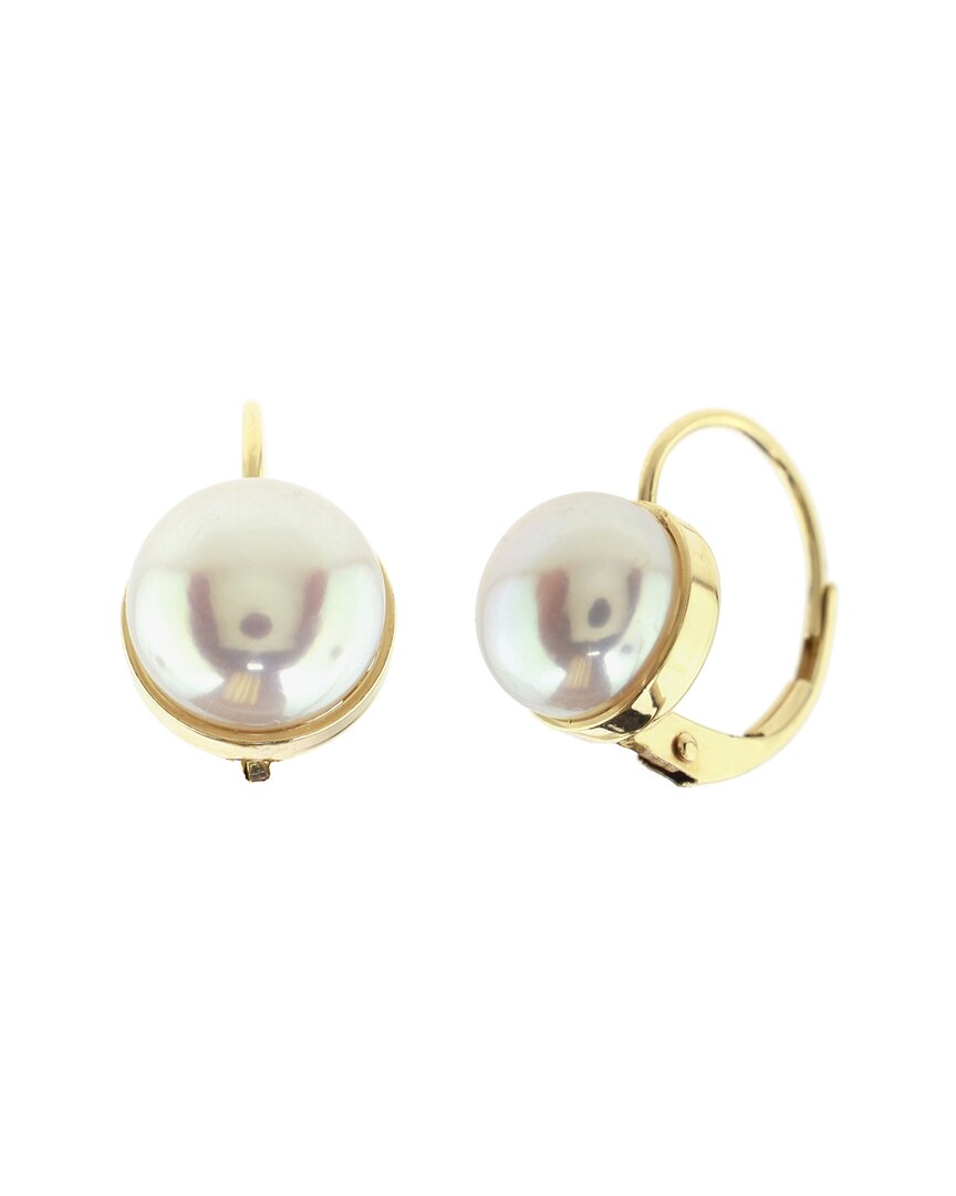 Jewelmak 14k Pearl Earrings In Gold