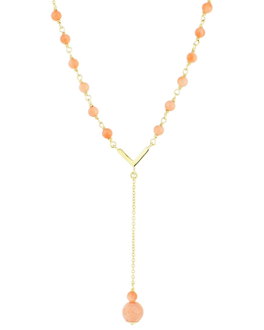 Jewelmak 14k Angel Skin Coral Necklace In Gold