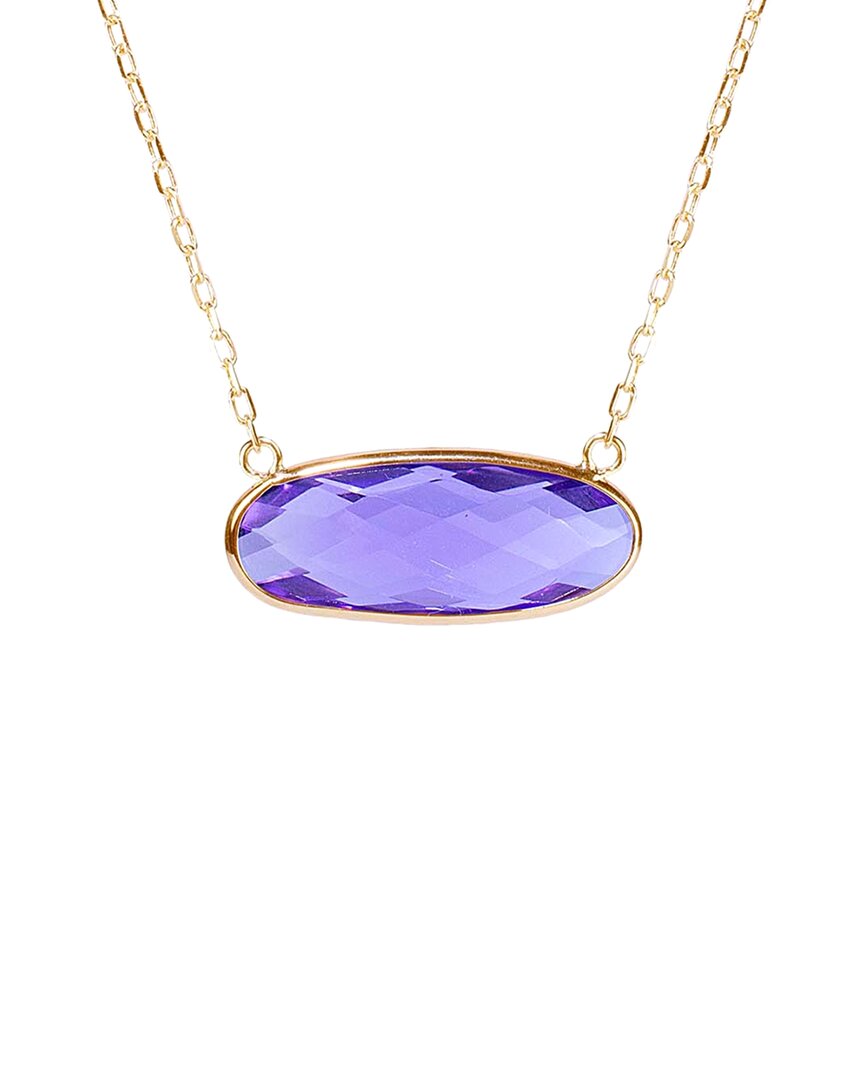 Jewelmak 14k 4.88 Ct. Tw. Amethyst Necklace In Purple