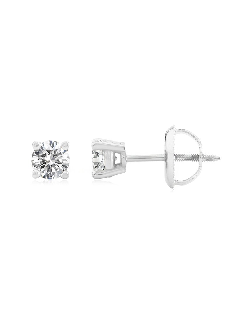 Maxcolor Solitaire 0.50 Ct. Tw. Lab-grown Diamond 18k Earrings