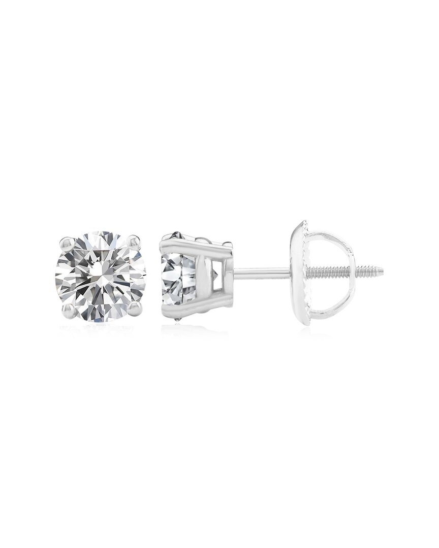 Maxcolor Solitaire 2.00 Ct. Tw. Lab-grown Diamond 18k Earrings