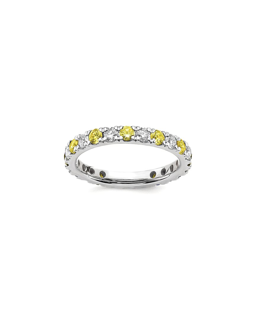Lab Grown Gemstones 14k 1.75 Ct. Tw. Lab-grown Diamond & Lab-grown Yellow Sapphire Eternity Ring