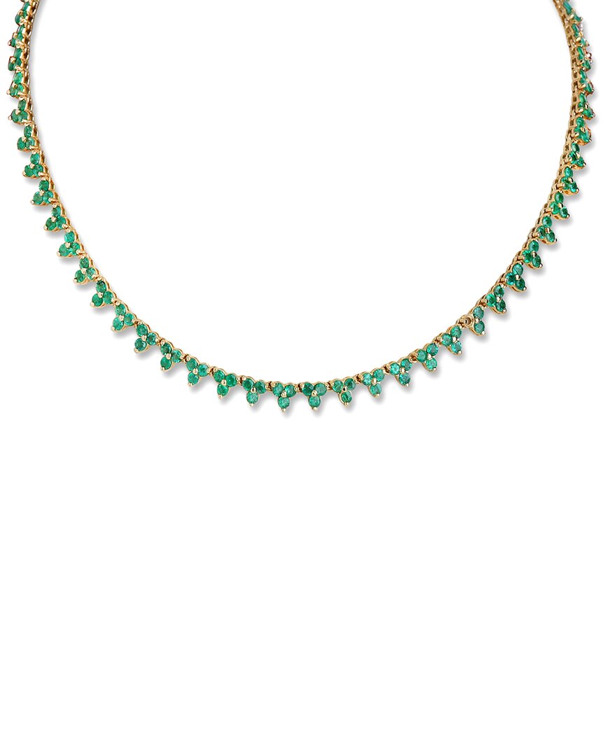 Diana M. Fine Jewelry 18k 6.00 Ct. Tw. Emerald Halfway Necklace In Green