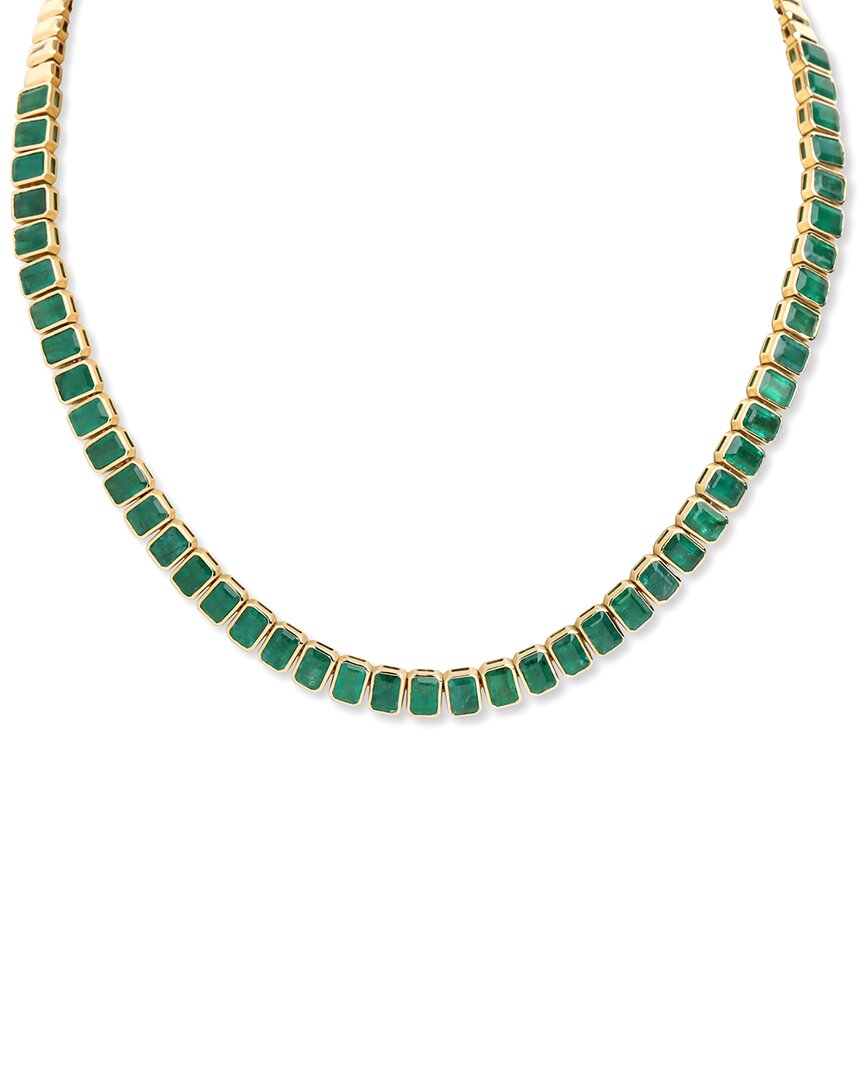 Diana M. Fine Jewelry 18k 25.00 Ct. Tw. Emerald Necklace In Green