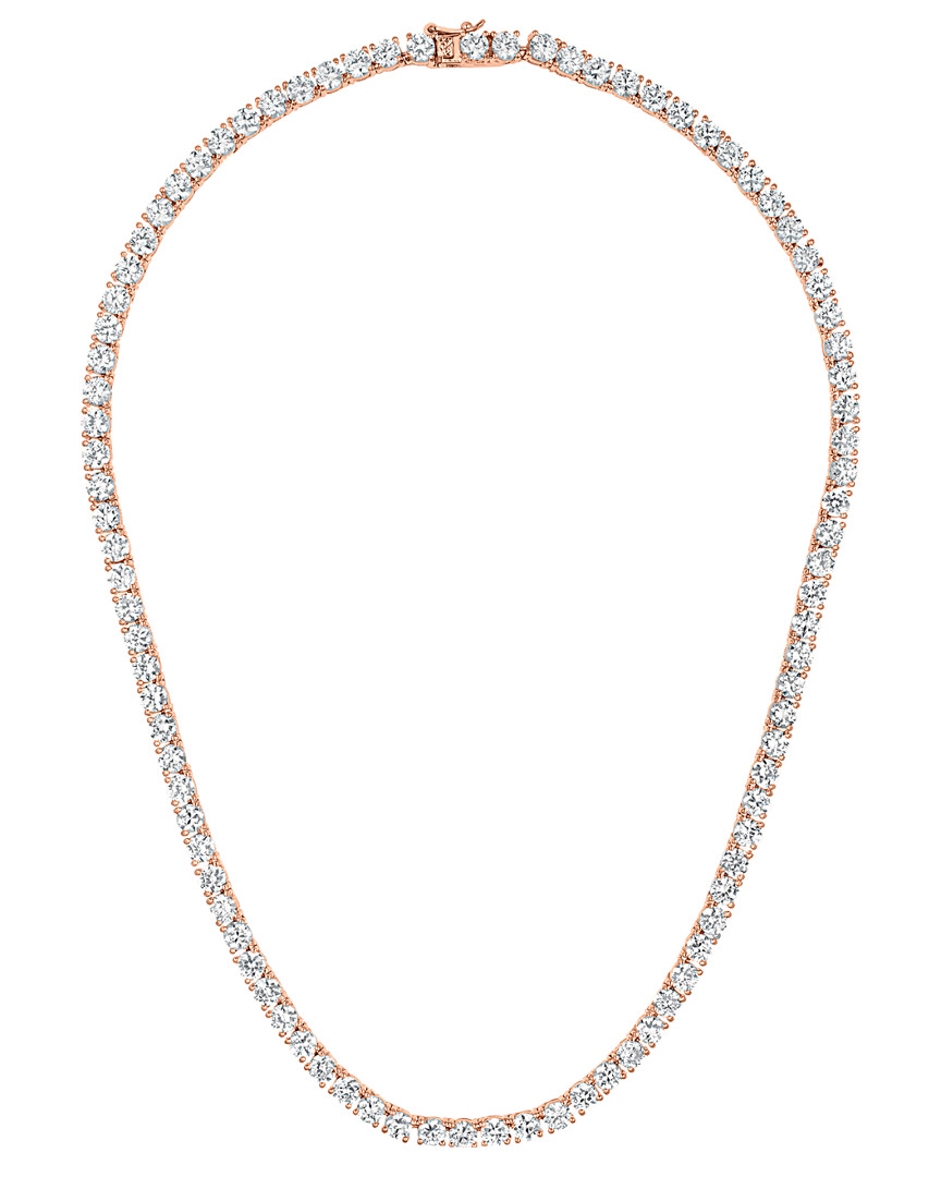 Genevive 14k Rose Gold Vermeil Cz Necklace