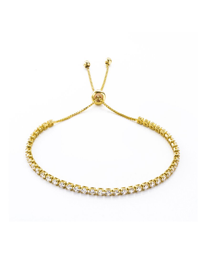 Liv Oliver 18k Plated Cz Adjustable Bracelet In Gold