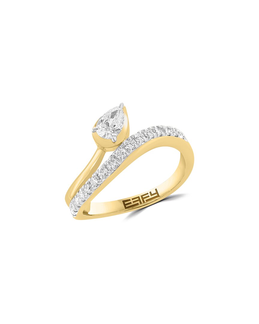 Effy Fine Jewelry Gold Over Silver 0.58 Ct. Tw. Lab-grown Diamond Ring In Gold