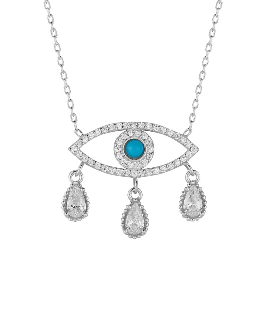 Sphera Milano Silver Cz Evil Eye Necklace