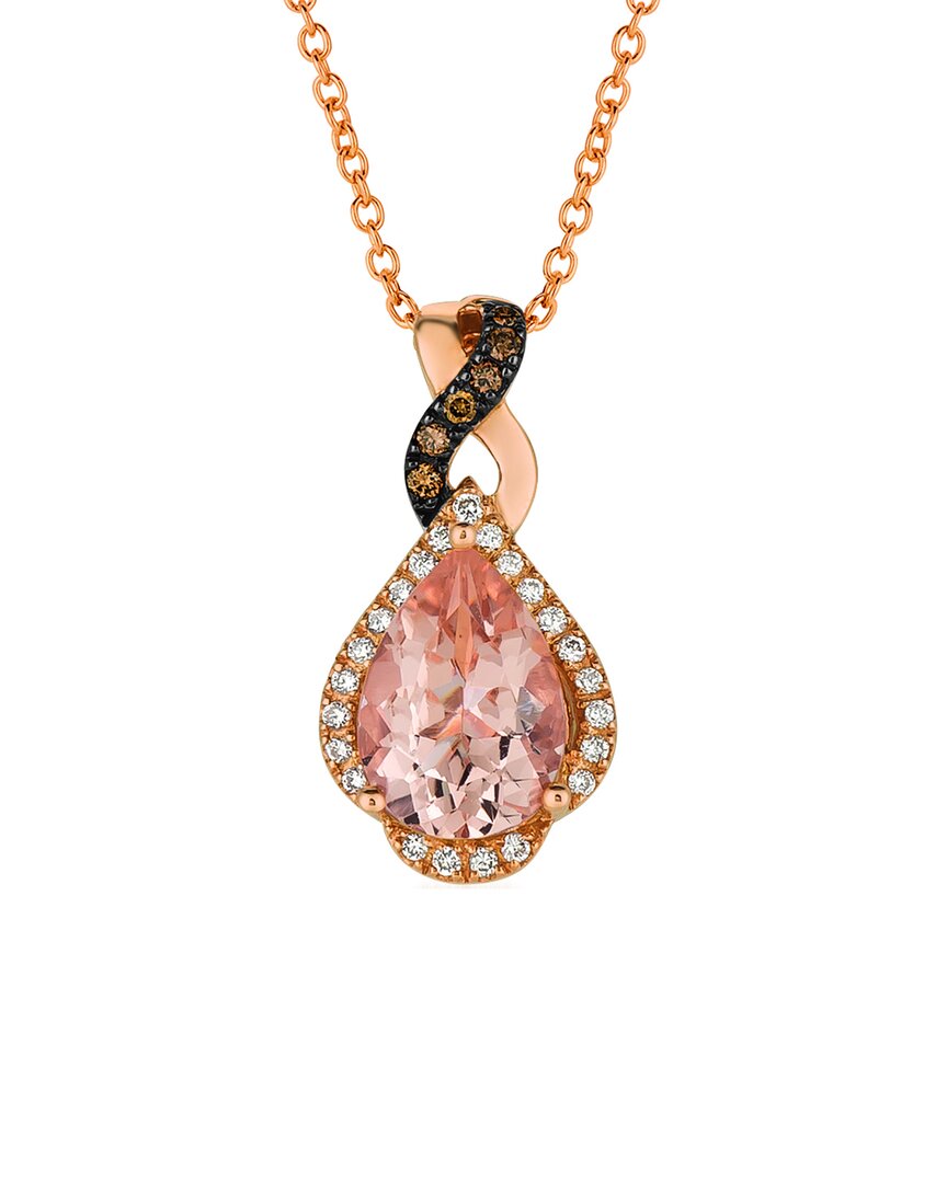 Le Vian ® Chocolatier 14k Strawberry Gold 1.48 Ct. Tw. Diamond & Morganite Necklace In Gold