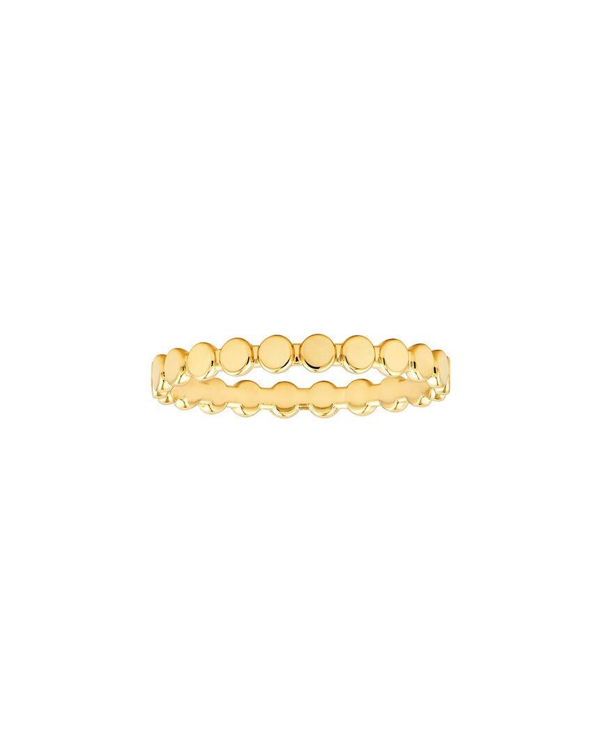 Hawley St Flat Oval Beaded Band Ring In Gold