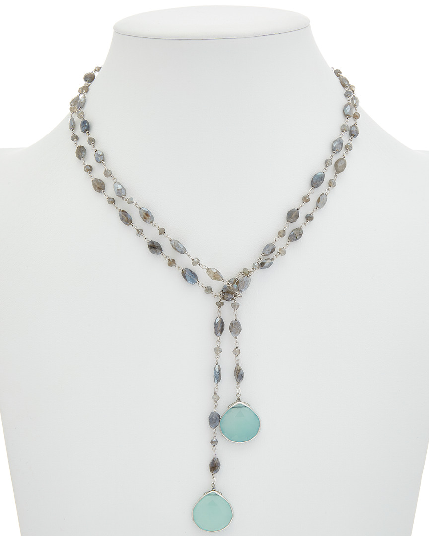 Rachel Reinhardt Silver Gemstone 42in Necklace
