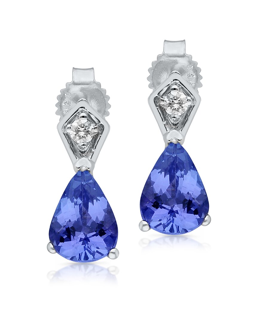 Kallati 14k 0.95 Ct. Tw. Diamond & Tanzanite Earrings