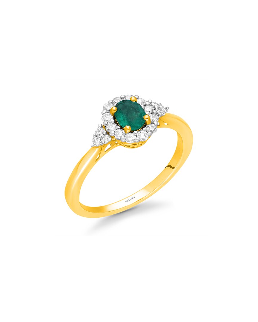 Shop Kallati 14k 0.45 Ct. Tw. Diamond & Emerald Ring