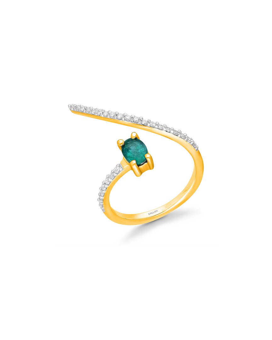 Shop Kallati 14k 0.65 Ct. Tw. Diamond & Emerald Ring