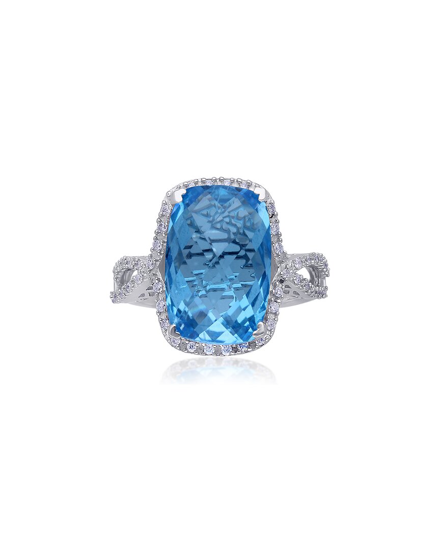Kallati 14k 9.20 Ct. Tw. Diamond & Blue Topaz Ring