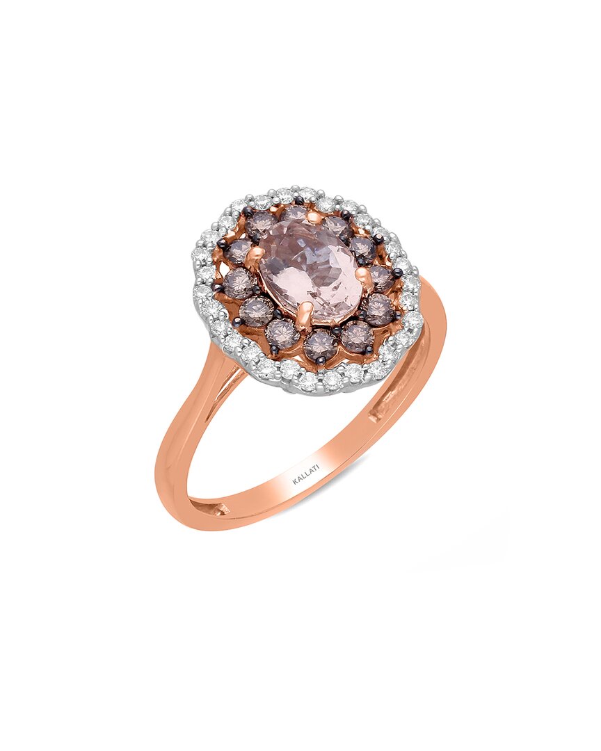 Shop Kallati 14k Rose Gold 1.50 Ct. Tw. Diamond & Morganite Ring