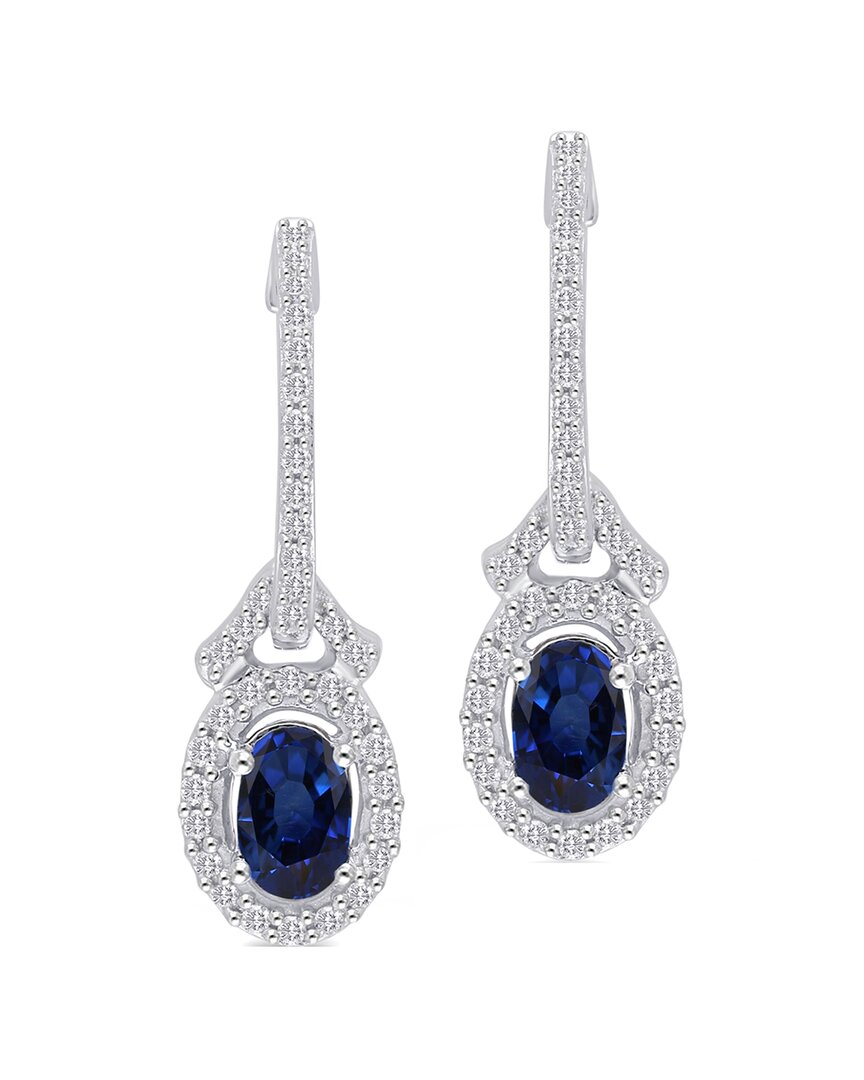 Kallati 14k 1.70 Ct. Tw. Diamond & Blue Sapphire Earrings