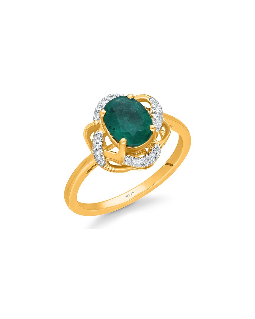 Kallati 14k 1.25 Ct. Tw. Diamond & Emerald Ring