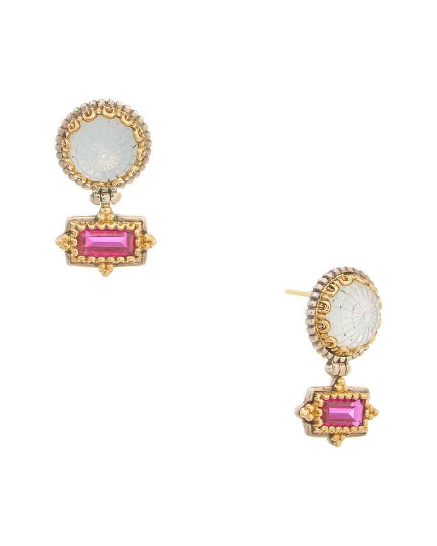 Konstantino Dome Silver & 18k Gemstone & Pearl Drop Earrings In Brown