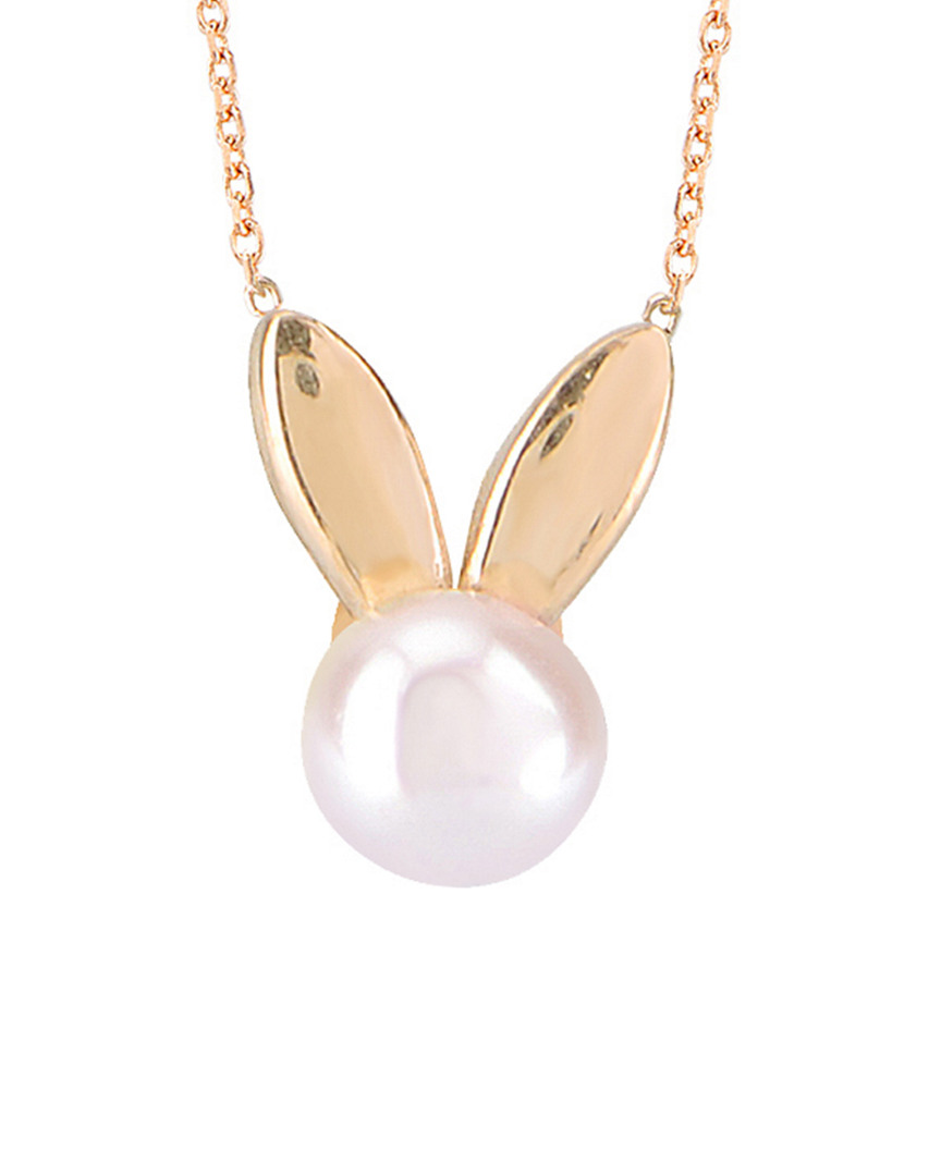 Gabi Rielle 22k Over Silver Mother-of-pearl Bunny Pendant Necklace