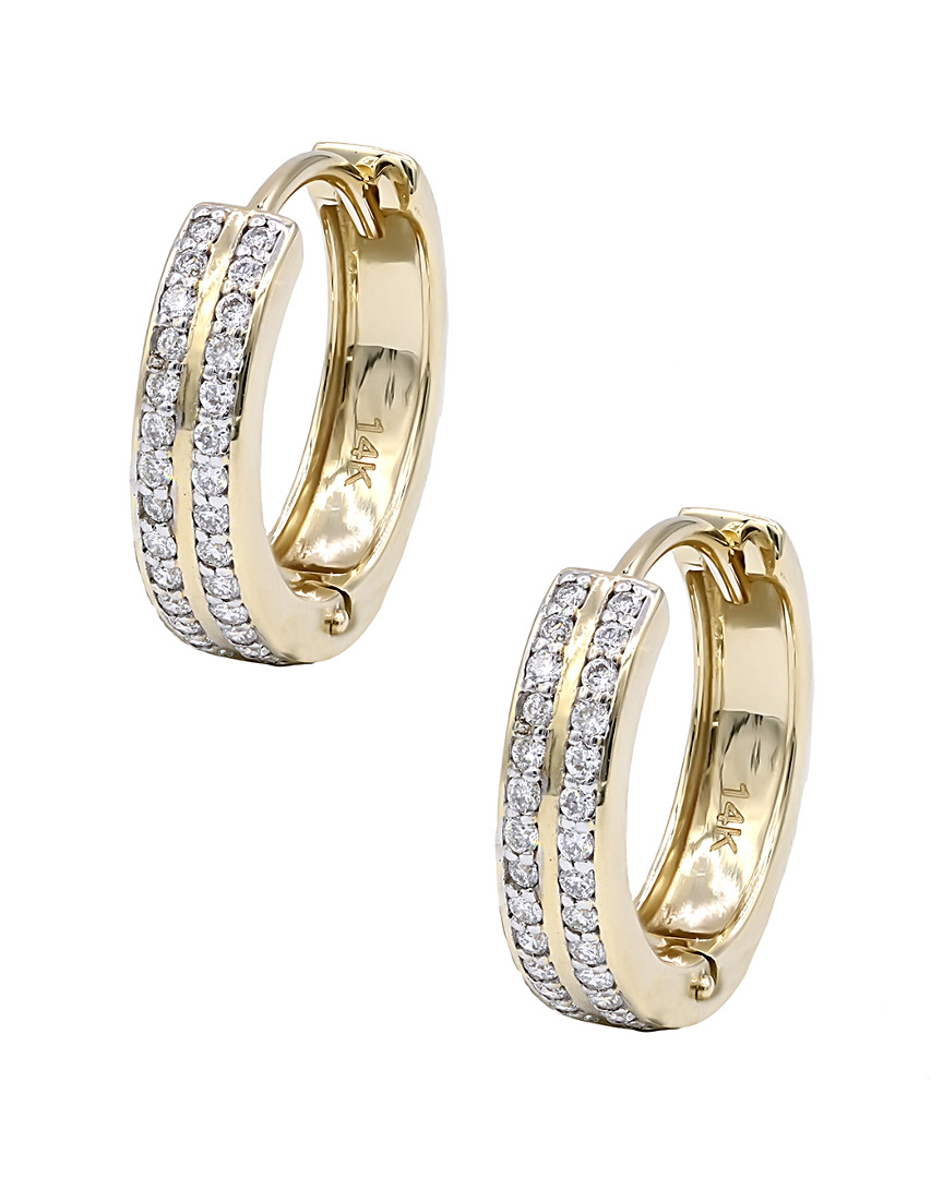Diana M. Fine Jewelry 14k 0.20 Ct. Tw. Diamond Hoops