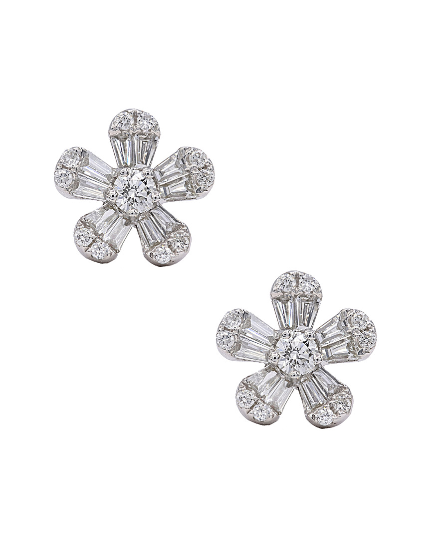 Diana M. Fine Jewelry 14K 0.77 ct. tw. Diamond Flower Earrings