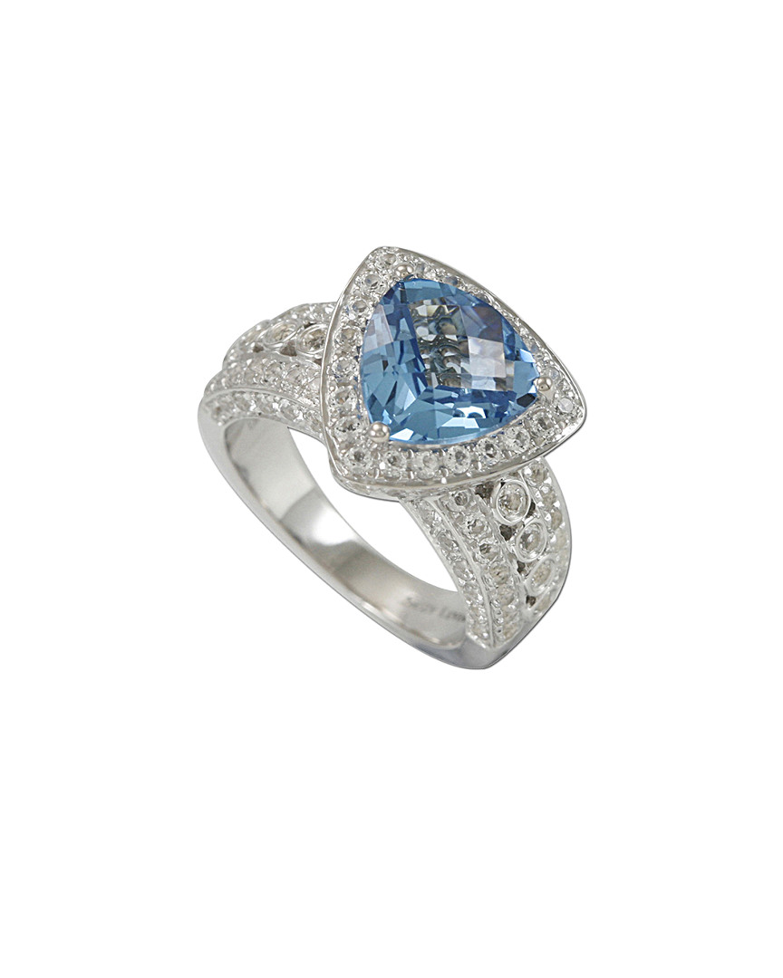 Suzy Levian Silver 5.65 Ct. Tw. Diamond & Topaz Ring