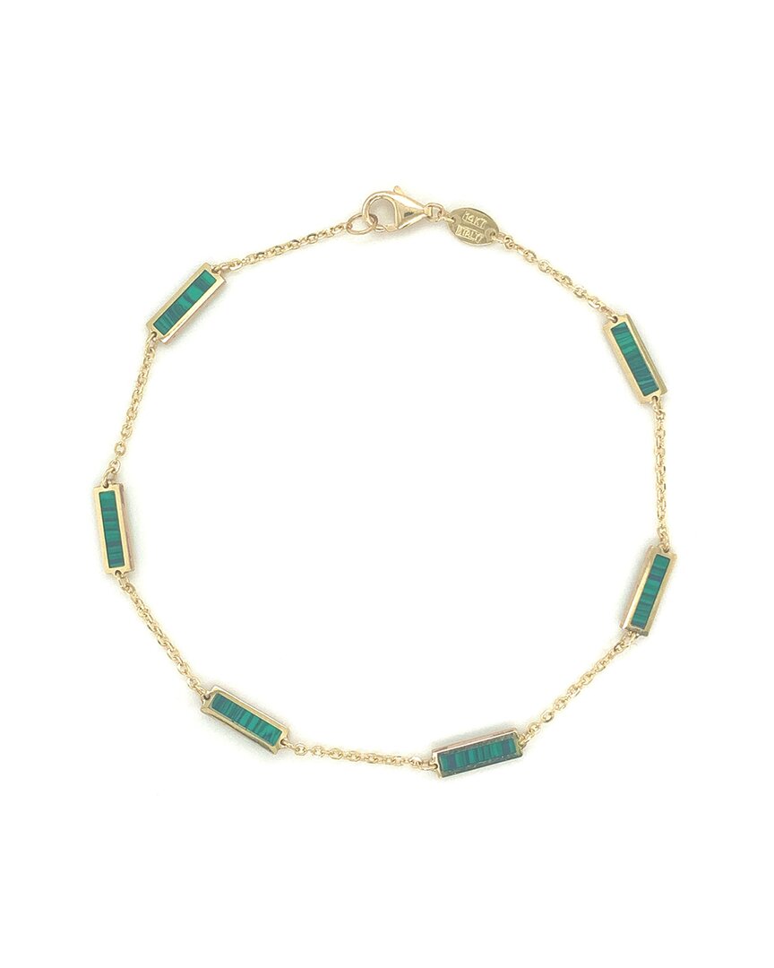 Sabrina Designs 14k Malachite Station Bar Bracelet