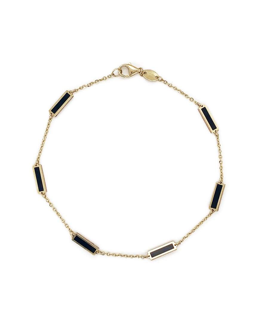 Sabrina Designs 14k Onyx Station Bar Bracelet