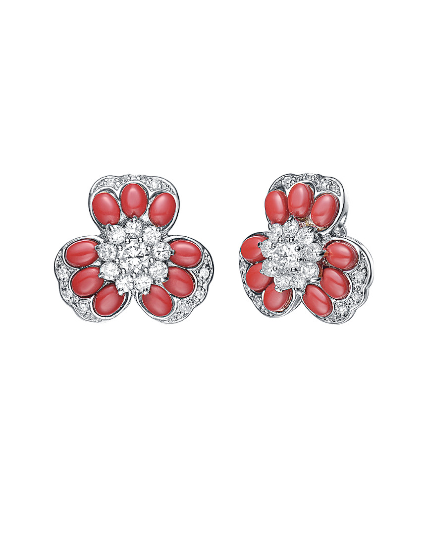 Genevive Silver Cz Earrings
