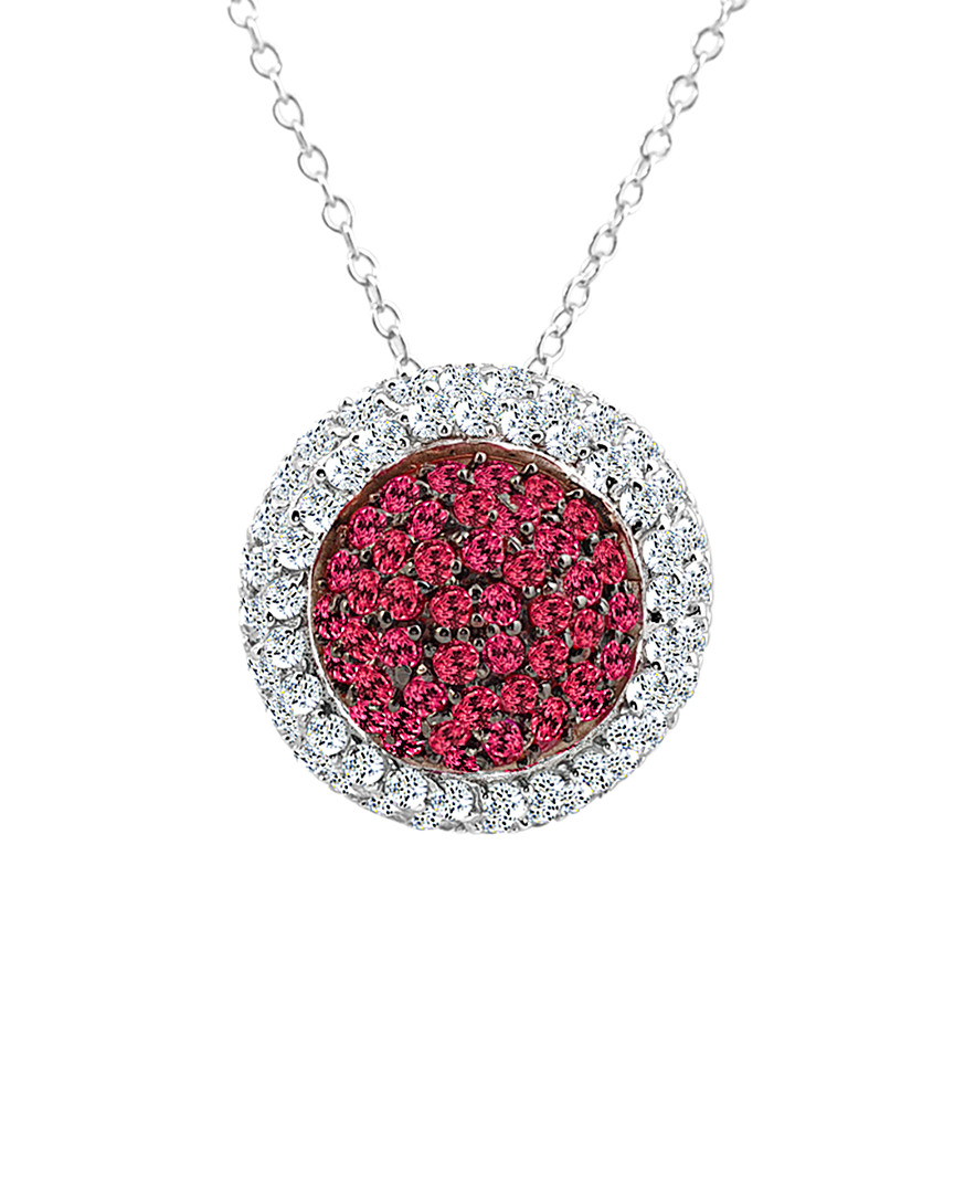 Genevive Silver Cz Necklace In Metallic