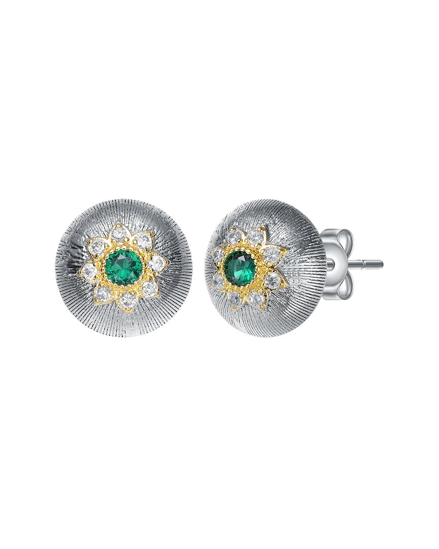 Genevive Two-tone Plated Cz Earrings