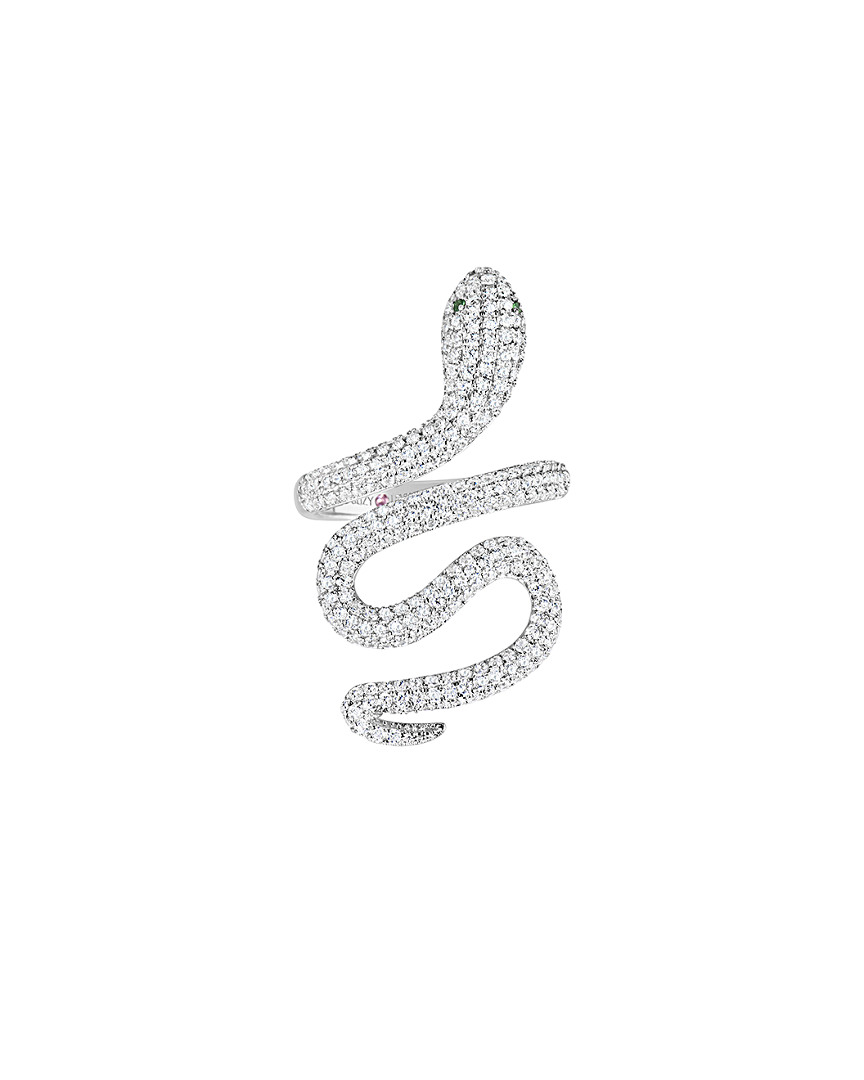Suzy Levian Cz Jewelry Suzy Levian Silver Cz Wild Snake Ring