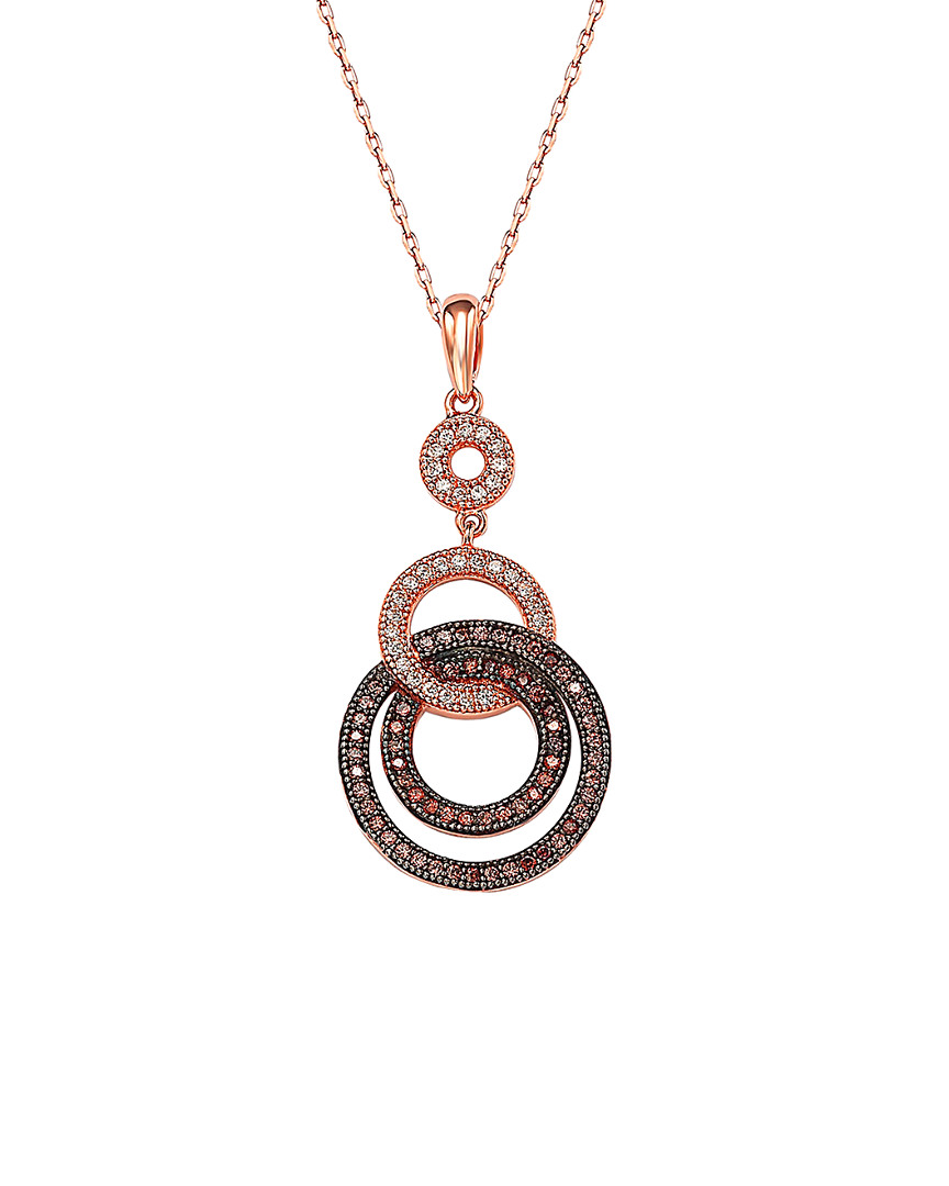 Suzy Levian Cz Jewelry Suzy Levian Rose Plated Cz Circle Loop Necklace
