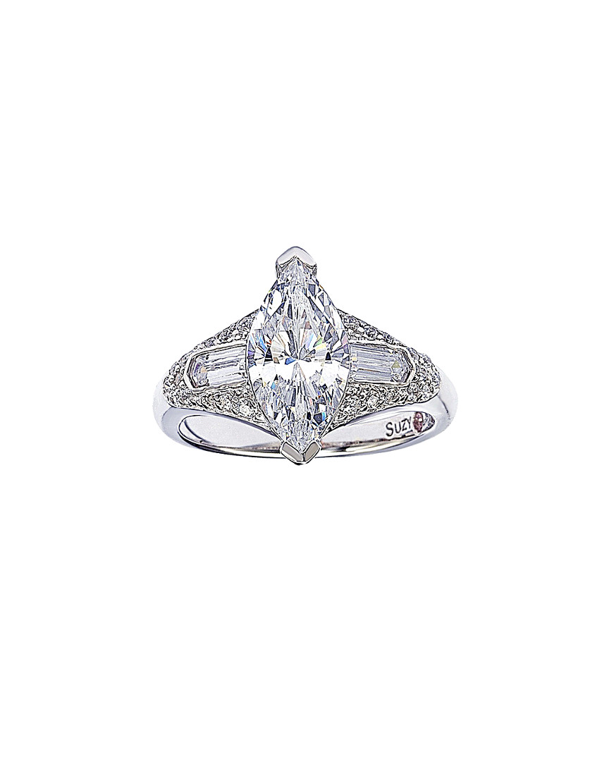 Suzy Levian Cz Jewelry Suzy Levian Silver Marquise Cz Ring