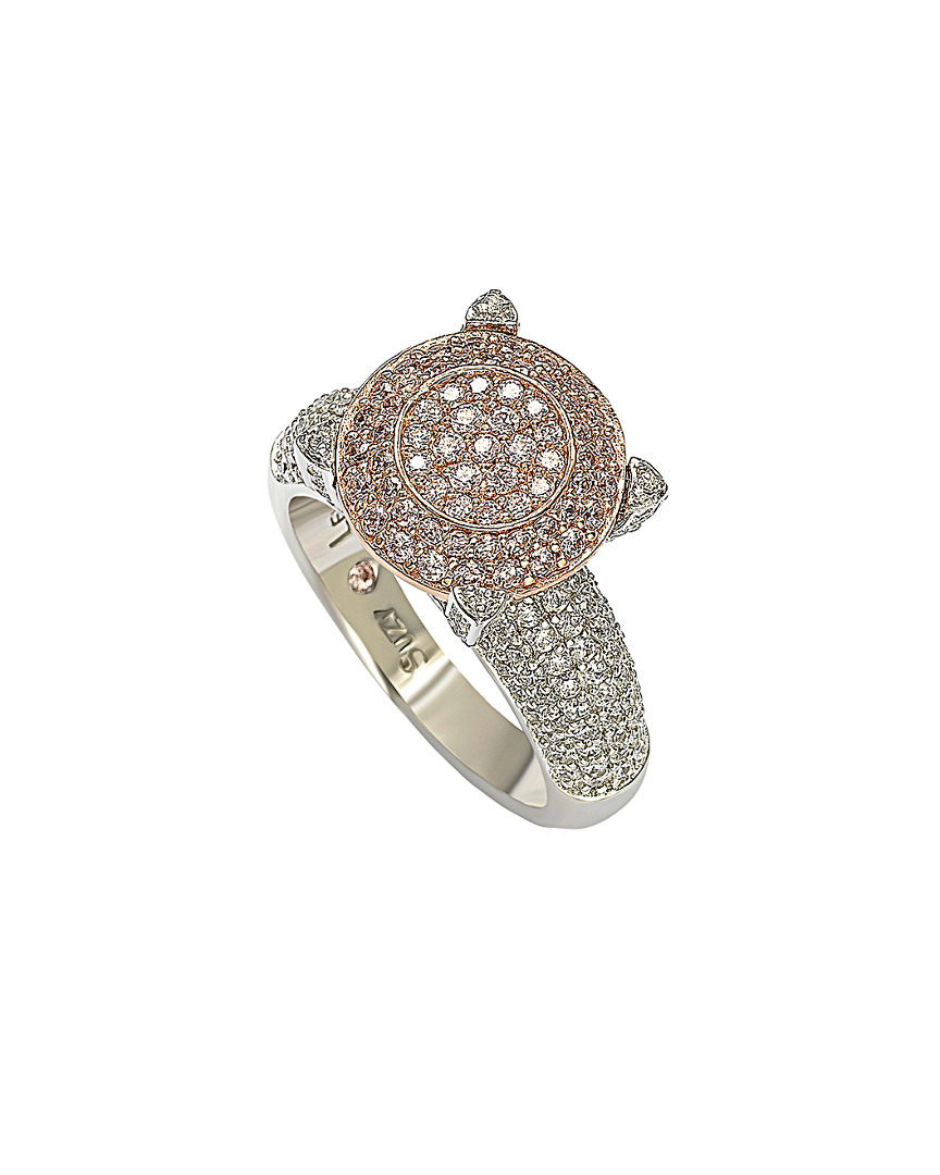 Suzy Levian Cz Jewelry Suzy Levian Silver Pave Pink Cz Ring