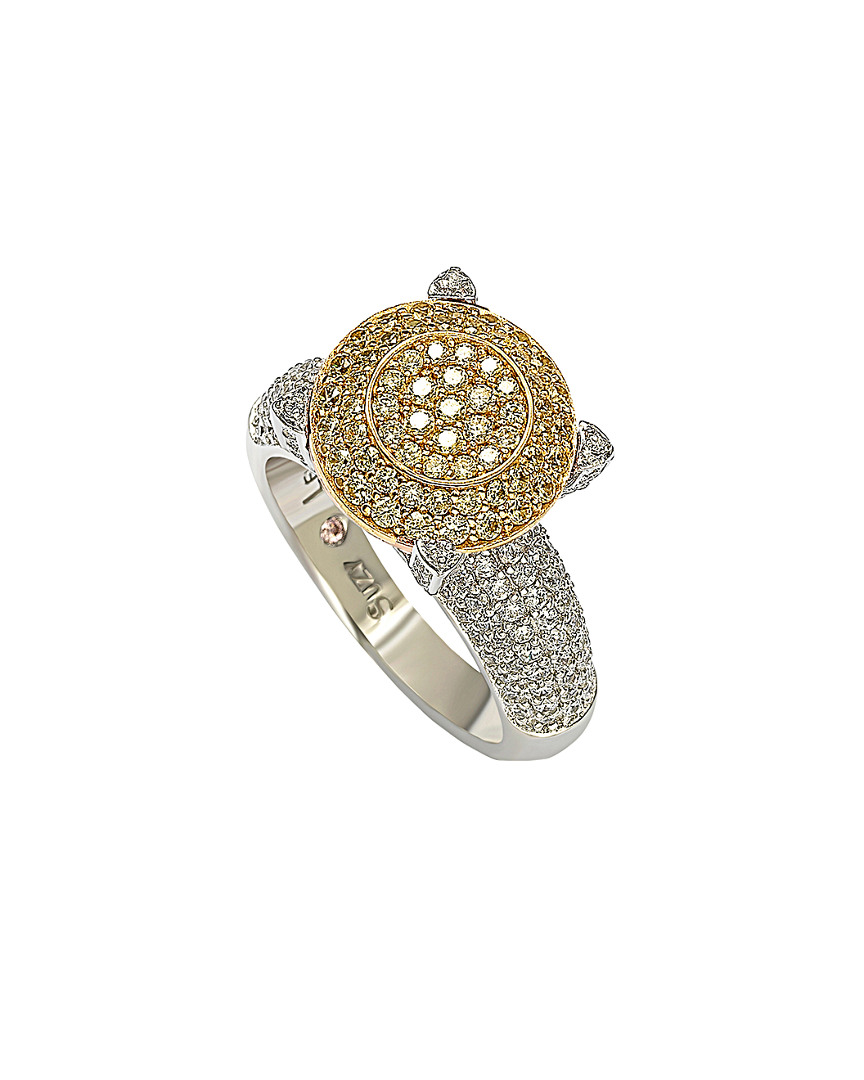 Suzy Levian Cz Jewelry Suzy Levian Silver Pave Yellow Cz Ring