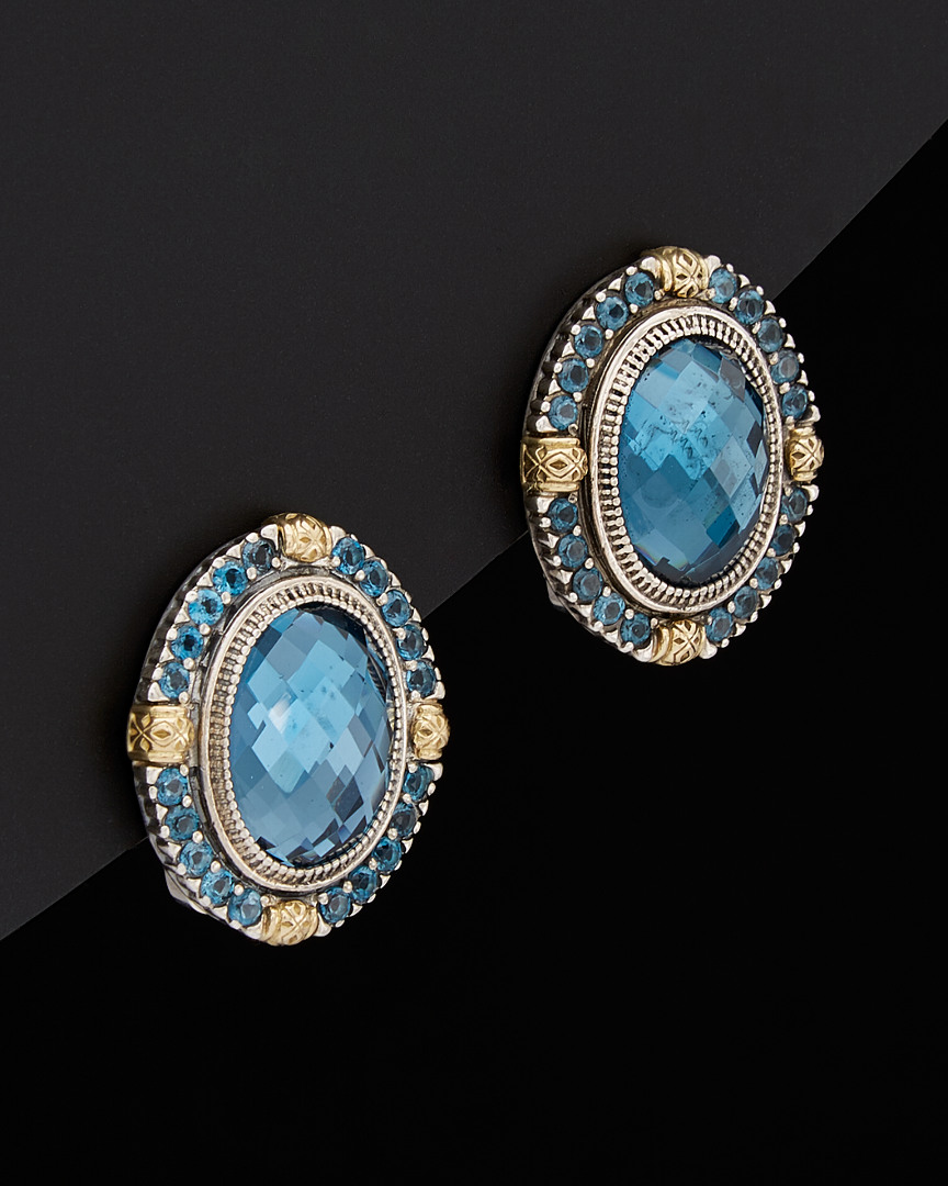 Image of Konstantino Thalassa K & Silver . ct. tw. Topaz Clip-On Earrings