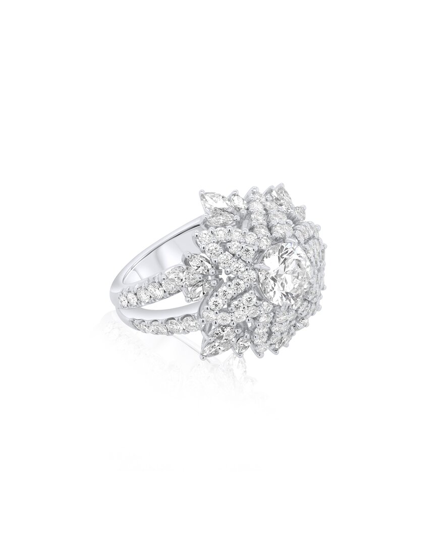 Diana M. Fine Jewelry White Gold 4.54 ct. tw. Diamond Half-Set Ring