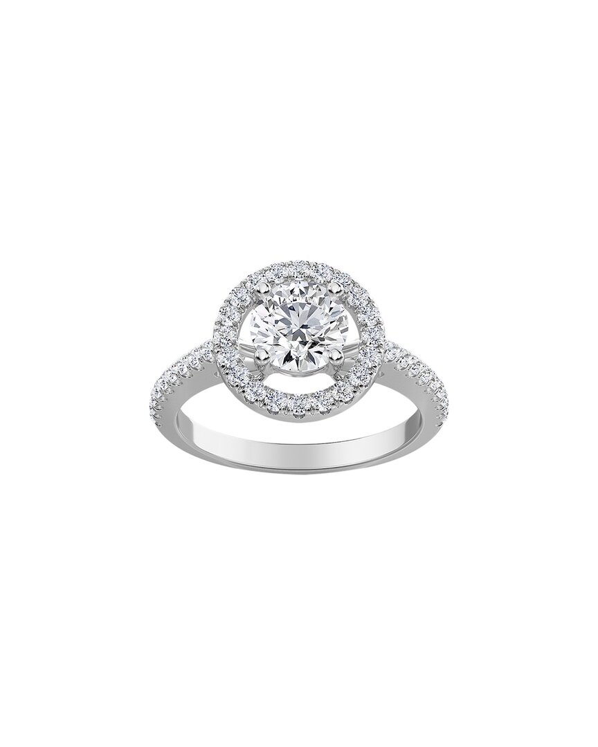 Diana M. Fine Jewelry 14k 1.34 Ct. Tw. Diamond Halo Ring In Metallic