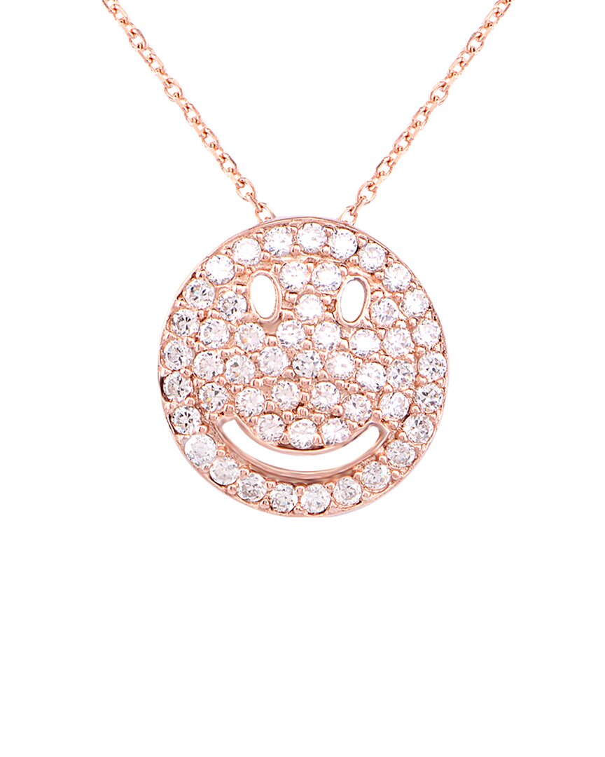 Gabi Rielle Love Is Declared 20k Rose Gold Vermeil Crystal Smiley Necklace