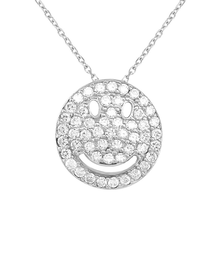 Gabi Rielle Love Is Declared Silver Crystal Smiley Necklace