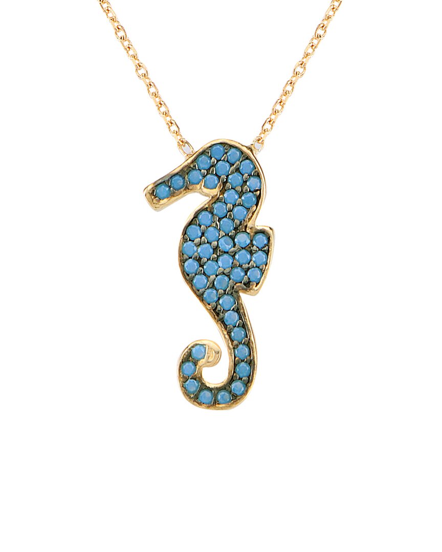 Gabi Rielle Love Is Declared 14k Over Silver Crystal Seahorse Necklace In Brown